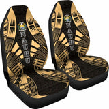 Nauru Car Seat Covers - Nauru Coat Of Arms Polynesian Tattoo Gold - 9 174914 - YourCarButBetter