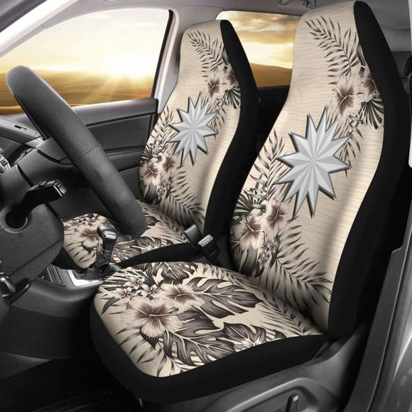 Nauru Car Seat Covers The Beige Hibiscus (Set Of Two) 7 232125 - YourCarButBetter