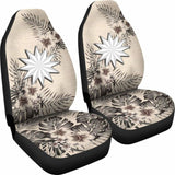 Nauru Car Seat Covers The Beige Hibiscus (Set Of Two) 7 232125 - YourCarButBetter