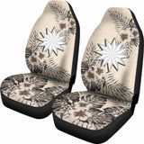 Nauru Car Seat Covers The Beige Hibiscus (Set Of Two) 7 232125 - YourCarButBetter