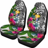 Nauru Car Seat Covers White - Turtle Plumeria Banana Leaf Crest - 091114 - YourCarButBetter