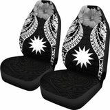 Nauru Polynesian Car Seat Covers Pride Seal And Hibiscus Black - 232125 - YourCarButBetter