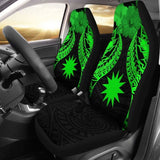 Nauru Polynesian Car Seat Covers Pride Seal And Hibiscus Green - 232125 - YourCarButBetter