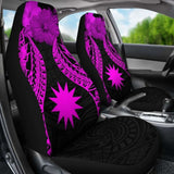 Nauru Polynesian Car Seat Covers Pride Seal And Hibiscus Pink - 232125 - YourCarButBetter