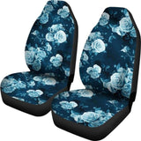 Navy Blue Roses Car Seat Covers 210705 - YourCarButBetter