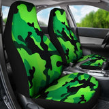 Neon Green Military Camo Inspired Car Seat Covers Set Of 2 112608 - YourCarButBetter
