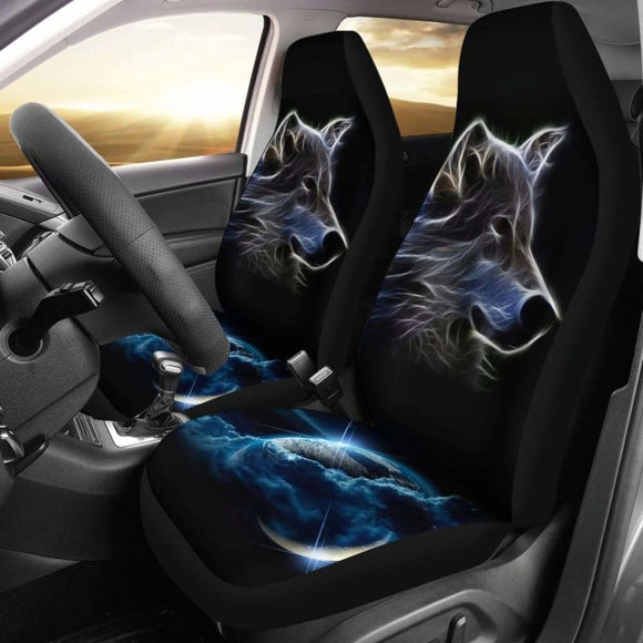 Neon Wolf Car Seat Covers Amazing 200904 - YourCarButBetter