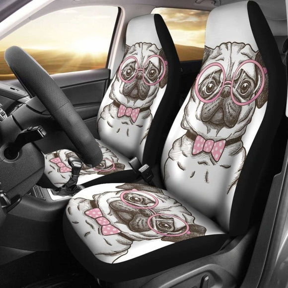 Nerd Pug Car Seat Covers 102918 - YourCarButBetter