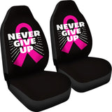 Never Give Up Breast Cancer Car Seat Covers 550317 - YourCarButBetter