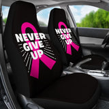 Never Give Up Breast Cancer Car Seat Covers 550317 - YourCarButBetter