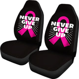 Never Give Up Breast Cancer Car Seat Covers 550317 - YourCarButBetter