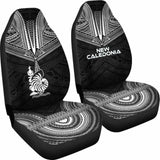 New Caledonia Car Seat Cover - New Caledonia Coat Of Arms Polynesian Chief Tattoo Black Version - 10 174914 - YourCarButBetter