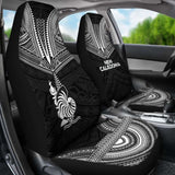 New Caledonia Car Seat Cover - New Caledonia Coat Of Arms Polynesian Chief Tattoo Black Version - 10 174914 - YourCarButBetter