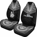 New Caledonia Car Seat Cover - New Caledonia Coat Of Arms Polynesian Chief Tattoo Black Version - 10 174914 - YourCarButBetter