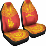 New Caledonia Car Seat Cover - New Caledonia Coat Of Arms Polynesian Chief Tattoo Red Version - 10 174914 - YourCarButBetter