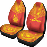New Caledonia Car Seat Cover - New Caledonia Coat Of Arms Polynesian Chief Tattoo Red Version - 10 174914 - YourCarButBetter