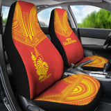 New Caledonia Car Seat Cover - New Caledonia Coat Of Arms Polynesian Chief Tattoo Red Version - 10 174914 - YourCarButBetter