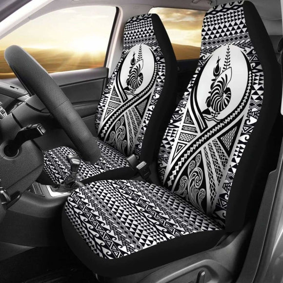 New Caledonia Car Seat Cover - New Caledonia Coat Of Arms Polynesian Tattoo Black - 9 174914 - YourCarButBetter
