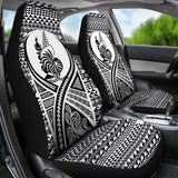 New Caledonia Car Seat Cover - New Caledonia Coat Of Arms Polynesian Tattoo Black - 9 174914 - YourCarButBetter