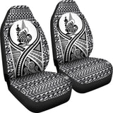New Caledonia Car Seat Cover - New Caledonia Coat Of Arms Polynesian Tattoo Black - 9 174914 - YourCarButBetter