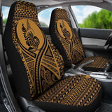 New Caledonia Car Seat Cover - New Caledonia Coat Of Arms Polynesian Tattoo Gold - 9 174914 - YourCarButBetter