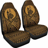 New Caledonia Car Seat Cover - New Caledonia Coat Of Arms Polynesian Tattoo Gold - 9 174914 - YourCarButBetter