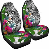 New Caledonia Car Seat Covers White - Turtle Plumeria Banana Leaf Crest - 174510 - YourCarButBetter