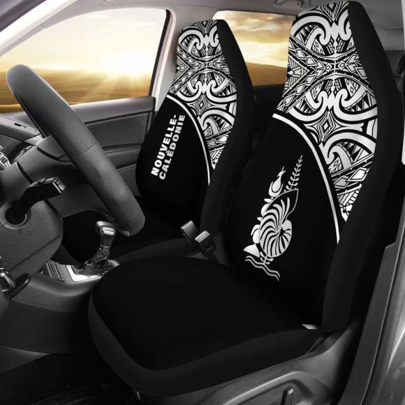 New Caledonia Polynesian Car Seat Covers - Black Curve - 105905 - YourCarButBetter
