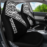New Caledonia Polynesian Car Seat Covers - Black Curve - 105905 - YourCarButBetter