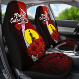 New Caledonia Polynesian Car Seat Covers - Coat Of Arm With Hibiscus - 232125 - YourCarButBetter