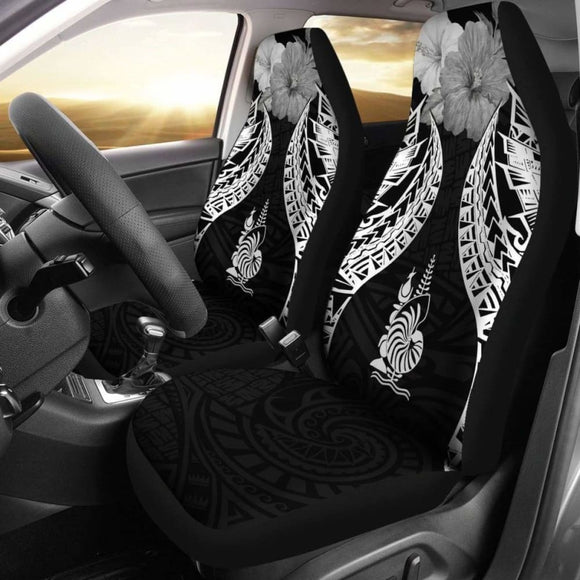 New Caledonia Polynesian Car Seat Covers Pride Seal And Hibiscus Black - 232125 - YourCarButBetter