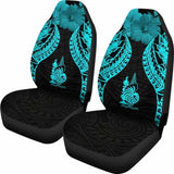 New Caledonia Polynesian Car Seat Covers Pride Seal And Hibiscus Neon Blue - 232125 - YourCarButBetter