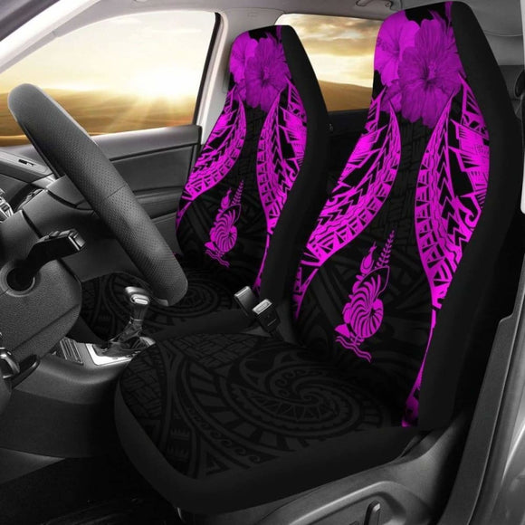 New Caledonia Polynesian Car Seat Covers Pride Seal And Hibiscus Pink - 232125 - YourCarButBetter