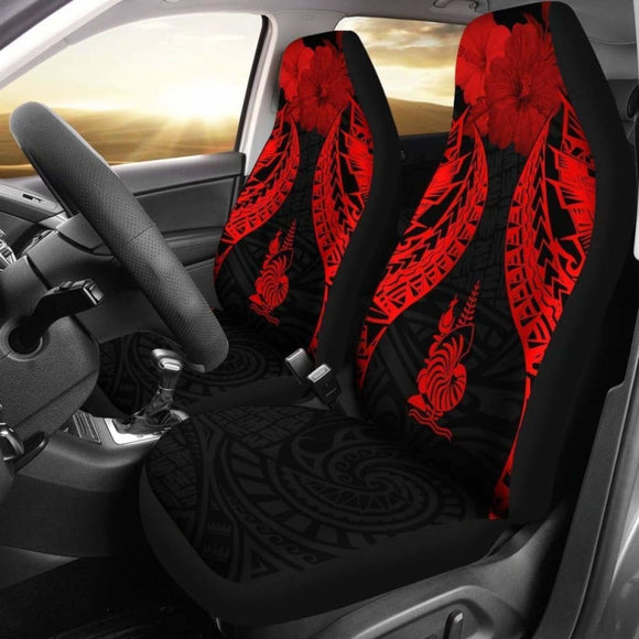 New Caledonia Polynesian Car Seat Covers Pride Seal And Hibiscus Red - 232125 - YourCarButBetter