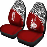 New Caledonia Polynesian Car Seat Covers - Red Curve - 105905 - YourCarButBetter