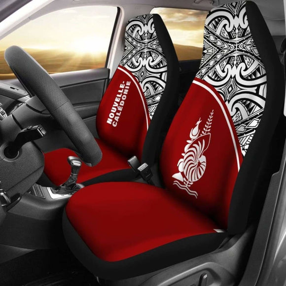 New Caledonia Polynesian Car Seat Covers - Red Curve - 105905 - YourCarButBetter