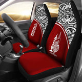 New Caledonia Polynesian Car Seat Covers - Red Curve - 105905 - YourCarButBetter