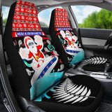 New Zealand Santa Christmas Car Seat Covers Pohutukawa Fern And Kiwi 3 160830 - YourCarButBetter