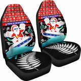 New Zealand Santa Christmas Car Seat Covers Pohutukawa Fern And Kiwi 3 160830 - YourCarButBetter