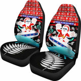 New Zealand Santa Christmas Car Seat Covers Pohutukawa Fern And Kiwi 3 160830 - YourCarButBetter