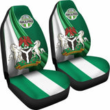 Nigeria Car Seat Covers - Nigerian Waving Flag With Coat Of Arms - 19 105905 - YourCarButBetter