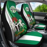 Nigeria Car Seat Covers - Nigerian Waving Flag With Coat Of Arms - 19 105905 - YourCarButBetter