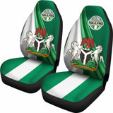 Nigeria Car Seat Covers - Nigerian Waving Flag With Coat Of Arms - 19 105905 - YourCarButBetter