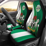 Nigeria Car Seat Covers - Nigerian Waving Flag With Coat Of Arms - 19 105905 - YourCarButBetter