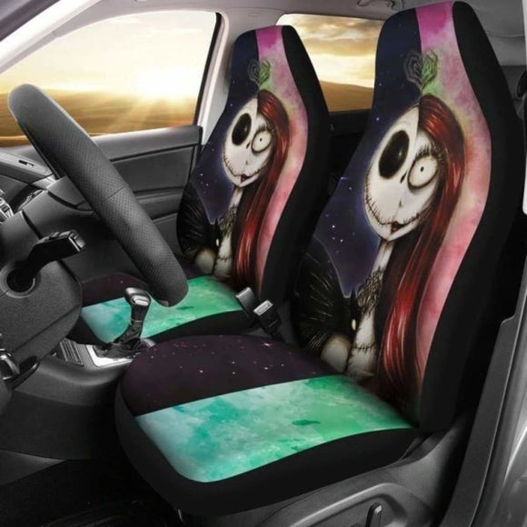 Nightmare Before Christmas Car Seat Covers Face Jack & Sally 101819 - YourCarButBetter