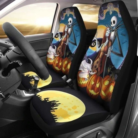 Nightmare Before Christmas Car Seat Covers Jack & Sally 3 101819 - YourCarButBetter