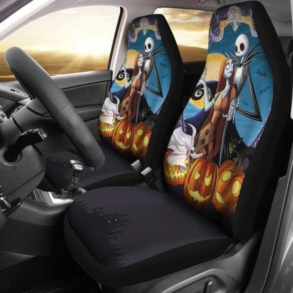 Nightmare Before Christmas Car Seat Covers Jack & Sally 4 101819 - YourCarButBetter