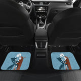 Nightmare Before Christmas Cartoon Car Floor Mats - Jack Skellington And Sally Kissing Retrowave Artwork Car Mats 094201 - YourCarButBetter