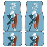 Nightmare Before Christmas Cartoon Car Floor Mats - Jack Skellington And Sally Kissing Retrowave Artwork Car Mats 094201 - YourCarButBetter