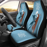 Nightmare Before Christmas Cartoon Car Seat Covers - Jack Skellington And Sally Kissing Retrowave Artwork Seat Covers 094201 - 